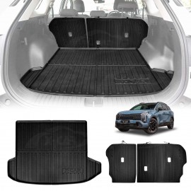 Boot Liner Kick Mats Set for Kia Sportage NQ5 PE Series 2026-Onwards Without Subwoofer All Weather Cargo Car Trunk Back Seat Protector