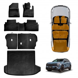 Floor Mats Boot Liner Set for Kia Sportage NQ5 PE Series 2026-Onwards Without Subwoofer All Weather Cargo Kick Mats Back Seat Cover