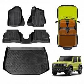 Floor Mats Boot Liner for Suzuki Jimny 3-Door Auto Transmission 2018-Onwards All Weather Heavy Duty Cargo Car Trunk Luggage Tray