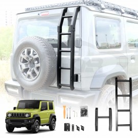 Rear Ladder for Suzuki Jimny 3-Door 2018-2025 Protective Frame Tailgate Step Climbing Rack Exterior Accessories Aluminum Alloy Black