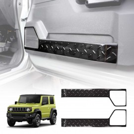 Anti Kick Car Door Panel For Suzuki Jimny 3-Door 2018-2025 Steel Protective Side Edge Protector Cover Guard Carbon Fibre Style