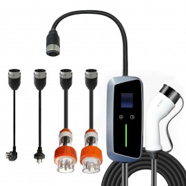 Portable Type 2 EV Charger Swappable Tail With Adapters 10A/15A/20A/32A Modular Charging Kit Accessories