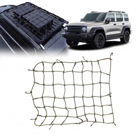 Roof Top Rack Cargo Net for GWM Tank300 2023-2025 Steel Hook Adjustable Luggage Bungee Net Exterior Accessories