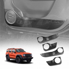 Anti Kick Car Door Panel For GWM Tank 300 Tank300 2023-Onwards Protective Side Edge Protector Cover Guard Carbon Fibre Style