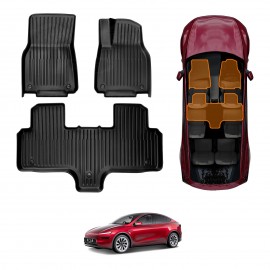 Front Rear Floor Mats for Tesla Model Y L 6-Seat 2026-Onwards All Weather Heavy Duty Cargo Car Trunk Luggage Tray