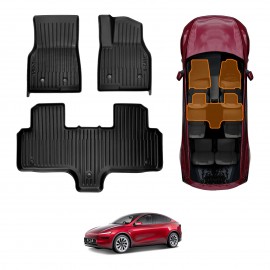Front Rear Floor Mats for Tesla Model Y L 6-Seat 2026-Onwards All Weather Heavy Duty Cargo Car Trunk Luggage Tray