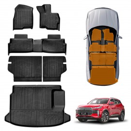 3D Floor Mats Boot Liner Set for Chery Tiggo 4 Hybrid 2025-Onwards All Weather Heavy Duty Cargo Kick Mats Back Seat Protector Cover