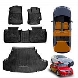 3D Floor Mats Boot Liner for Toyota Camry 2012-2017 All Weather Heavy Duty Cargo Car Trunk Luggage Tray