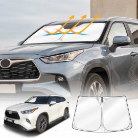 WindScreen Sun Shade for Toyota Kluger 2021-2025 Blocks UV Rays Sun Visor Protector Foldable Sunshade
