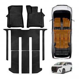 3D Floor Mats for Toyota Alphard 2023-Onwards Heavy Duty All Weather Car Waterproof Interior Protection Liner Set