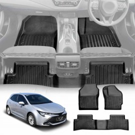 3D Floor Mats for Toyota Corolla Hatchback 2018-Onwards Heavy Duty All Weather Car Mats Carpet Liner Set