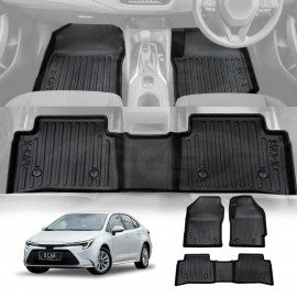 3D Floor Mats for Toyota Corolla Sedan 2019-Onwards Heavy Duty All Weather Car Mats Carpet Liner Set