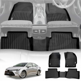 3D All-Weather Floor Mats for Toyota Corolla Sedan 2019-2025 Heavy Duty Customized Car Floor Liners Full Set Carpet