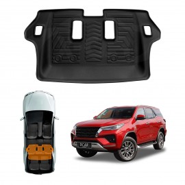 3D Third Row Seat Floor Mat for Toyota Fortuner 2015-2025 Heavy Duty All Weather Car Mats Carpet Liner