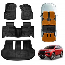 3D Floor Mats Boot Liner for Toyota Fortuner 2015-Onwards All Weather Heavy Duty Cargo Car Trunk Luggage Tray