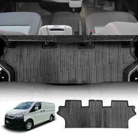 3D Rear Floor Mats for Toyota HiAce Van 2019-2025 Heavy Duty All Weather Car Mat Carpet Liner