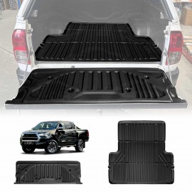 Tub Liner Tailgate Mat for Toyota Hilux Dual Cab 2016-2025 Plastic Tub A-Deck Heavy Duty All Weather Ute Protector Cargo Mats Set