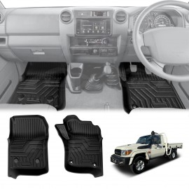 3D Front Floor Mats for Toyota Land Cruiser 79 Series Single Cab 2012-2016 Heavy Duty All Weather Car Mats Carpet Liner Set