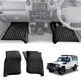 3D Front Floor Mats for Toyota Land Cruiser 78 Series Troopcarrier 2012-Onwards Heavy Duty All Weather Car Mats Carpet Liner Set