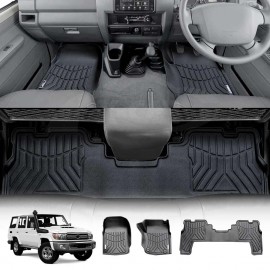 3D Floor Mats for Toyota Landcruiser 79/76 Series Dual Cab 2012-2022 Customized Heavy Duty All Weather Car Mat Floor Liner Full Set Carpet