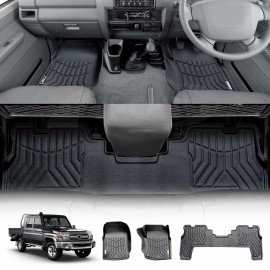 3D Floor Mats for Toyota Landcruiser 79/76 Series Dual Cab 2012-2022 Customized Heavy Duty All Weather Car Mat Floor Liner Full Set Carpet