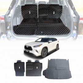 Premium Custom Made PU Leather Car Mat for Toyota Kluger 2021-2025 Floor Liner Carpet Complete Set