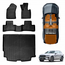 3D Floor Mats Boot Liner Set for Volvo XC60 XC 60 2017-Onwards All Weather Heavy Duty Cargo Car Trunk Luggage Tray