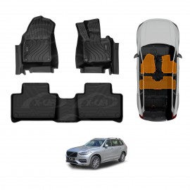 3D Floor Mats for Volvo XC90 2015-Onwards Heavy Duty All Weather Car Carpet Liner Set Accessories