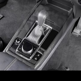 Carbon Fiber Style Center Console Gear Shift Cover Frame Trim Protector for Mazda CX-30 CX30 2019-2024