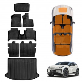 Floor Mats Boot Liner Set for Zeekr X 2024-Onwards All Weather Heavy Duty Car Front Trunk Cargo Kick Back Seat Protector Cover