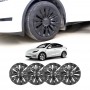 Tesla Model Y 2022-2024 Wheel Protector Cover Hub Caps 19 Inch Rim TURBINE-H Matt Black Exterior Accessories (Set of 4)