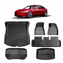 NEW Tesla Model 3 Highland 2024 All-Weather Front Trunk Rear Boot Rear Well Toolbox Floor Mats Interior Boot Liners Set Cover Luggage Tray