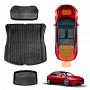 Tesla Model 3 Highland 2023-2025 All-Weather Rear Front Toolbox Well Trunk Cargo Mats Interior Boot Liners Set Cover Luggage Tray