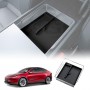 Centre Console Mid Organizer Tray for Tesla Model Y L 6-Seat 2026-Onwards Premium Storage Box Drawer Container with Black Silicone Mat