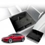 Centre Console Mid Organizer Tray for Tesla Model Y L 6-Seat 2026-Onwards Premium Storage Box Drawer Container with Black Silicone Mat