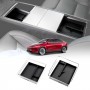 Centre Console Organizer Tray for Tesla Model Y L 6-Seat 2026-Onwards Premium Storage Box Drawer Container with Black Silicone Mat