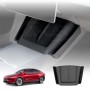 Black Silicone Anti-Slip Mat with Side Storage For Tesla Model Y L 6-Seat 2026-Onwards Center Console Wireless Charger Protective Pad