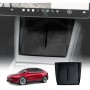 Black Silicone Anti-Slip Mat For Tesla Model Y L 6-Seat 2026-Onwards Center Console Wireless Charger Protective Pad