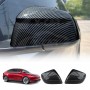 Rear View Mirror Trim Cover for Tesla Model Y L 6-Seat 2026-Onwards Exterior Accessories Side Mirror Cap Carbon Fiber Style 
