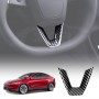 Car Steering Wheel Cover Trim for Tesla Model Y L 6-Seat 2026-Onwards Car Interior Protection Accessories Carbon Fibre Style