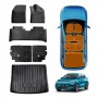 3D Floor Mats Boot Liner Set for BYD Atto 3 Atto3 2022-Onwards All Weather Heavy Duty Cargo Kick Back Seat Protector Cover