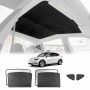 Tesla Model Y Glass Roof Sunroof Mesh Top Window Sun Blind Shade Sunshade with UV Heat Insulation Film and Port Window Shade Black Color