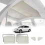 Tesla Model Y Glass Roof Sunroof Mesh Top Window Sun Blind Shade Sunshade with UV Heat Insulation Film and Port Window Shade Cream White Color