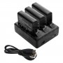 Replacement 3 Battery and USB Triple Charger for GoPro Hero 4 Camera