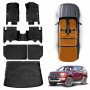 3D Floor Mats Boot Liner Set for Ford Everest 2015-2022 All Weather Heavy Duty Cargo Kick Mats Back Seat Protector Cover