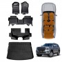 3D Floor Mats Boot Liner Set for Ford Everest 2022-Onwards All Weather Heavy Duty TPE Cargo Kick Mats Back Seat Protector Cover