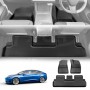 3D All Weather Car Mat Anti-Slip Waterproof Floor Liner Complete Set Front and Rear for Tesla Model 3 2017-2022
