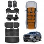 3-Pcs Boot Liner Floor Mats Set for Ford Everest 2022-Onwards All Weather Heavy Duty Cargo Kick Mats Back Seat Protector Cover