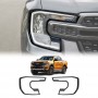 Headlight Trim for Ford Ranger Next-Gen 2022-2024 Matt Black Front Lamp Head Light Frame Cover Guard Set of 2