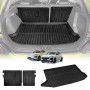 Boot Liner Kick Mats Set for Hyundai Kona 2017-2023 All Weather Heavy Duty Cargo Car Trunk Back Seat Protector